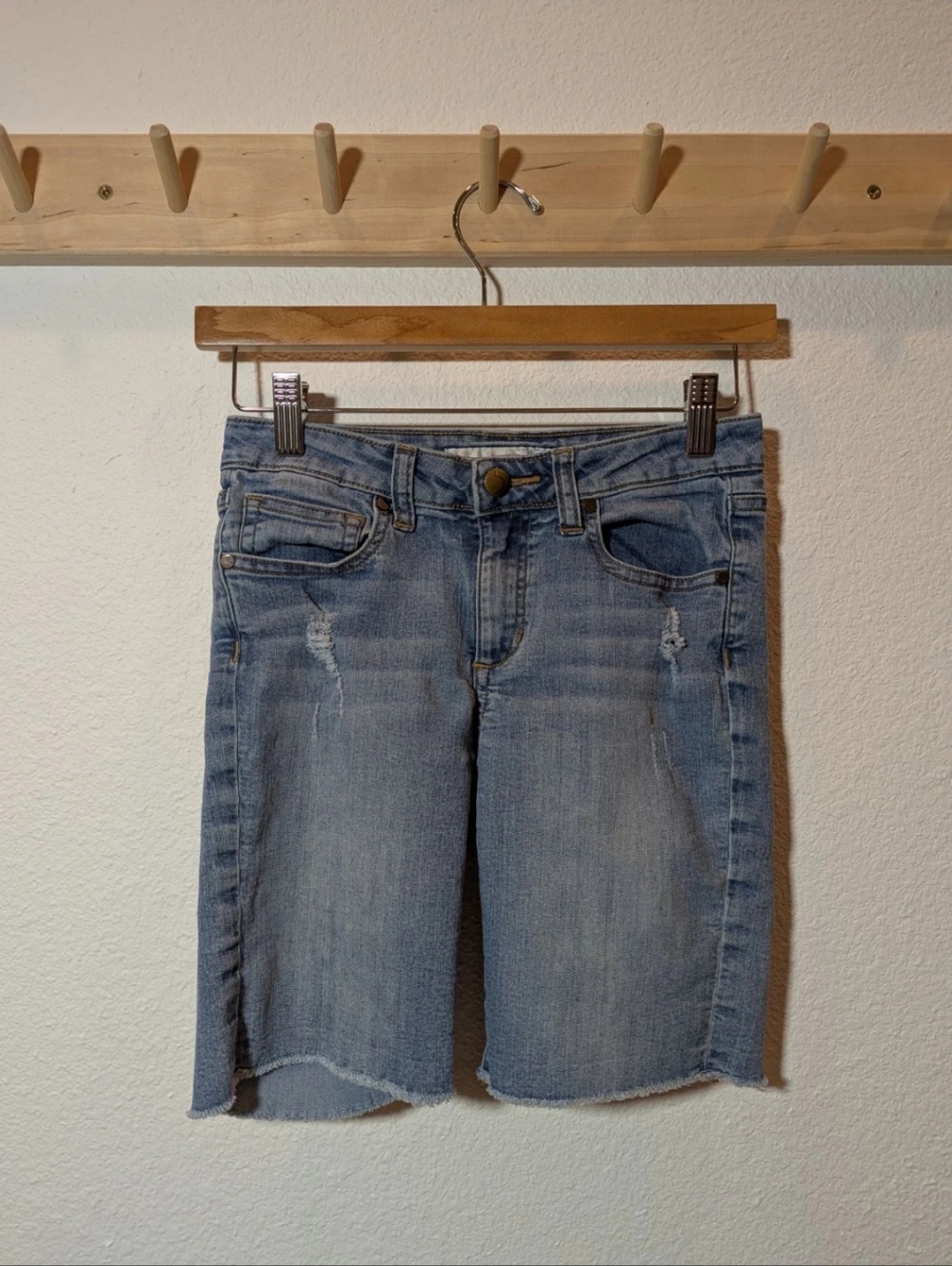 Joe's Jeans Light Blue Distressed Denim Bermuda Shorts